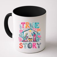Retro True Story Christmas Nativity Scene Jesus Cross Xmas Mug