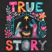 Retro True Story Christmas Nativity Scene Jesus Cross Xmas Beanie