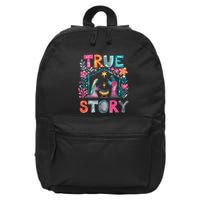 Retro True Story Christmas Nativity Scene Jesus Cross Xmas 16 in Basic Backpack