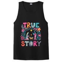 Retro True Story Christmas Nativity Scene Jesus Cross Xmas PosiCharge Competitor Tank