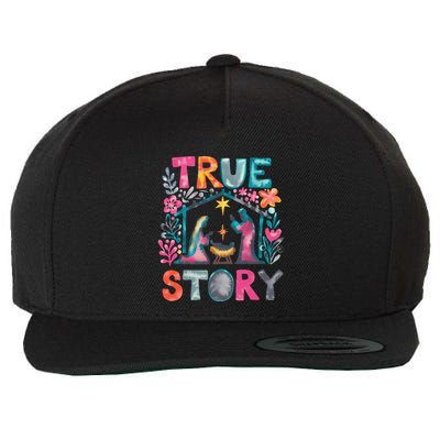 Retro True Story Christmas Nativity Scene Jesus Cross Xmas Wool Snapback Cap