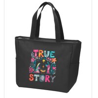 Retro True Story Christmas Nativity Scene Jesus Cross Xmas Zip Tote Bag