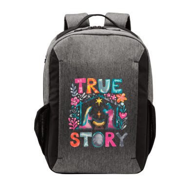Retro True Story Christmas Nativity Scene Jesus Cross Xmas Vector Backpack