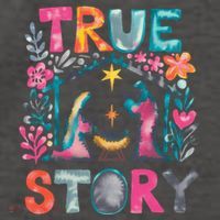 Retro True Story Christmas Nativity Scene Jesus Cross Xmas Vector Backpack