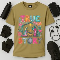 Retro True Story Christmas Nativity Scene Jesus Cross Xmas Performance Shirt