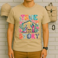 Retro True Story Christmas Nativity Scene Jesus Cross Xmas T-Shirt