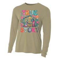 Retro True Story Christmas Nativity Scene Jesus Cross Xmas Cooling Performance Long Sleeve Crew