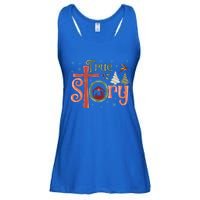 Retro True Story Jesus Christmas Nativity Scene Christian Gift Ladies Essential Flowy Tank