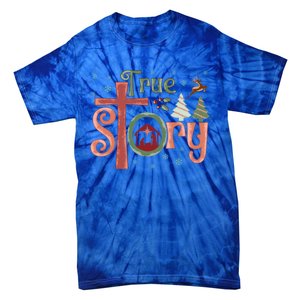 Retro True Story Jesus Christmas Nativity Scene Christian Gift Tie-Dye T-Shirt