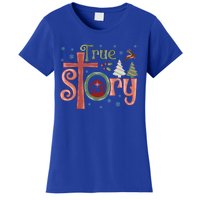 Retro True Story Jesus Christmas Nativity Scene Christian Gift Women's T-Shirt