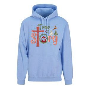 Retro True Story Jesus Christmas Nativity Scene Christian Gift Unisex Surf Hoodie