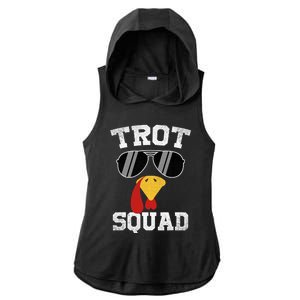 Running Turkey Sunglasses Trot Squad Thanksgiving Ladies PosiCharge Tri-Blend Wicking Draft Hoodie Tank