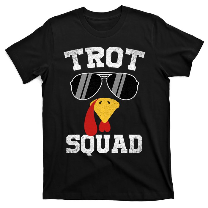 Running Turkey Sunglasses Trot Squad Thanksgiving T-Shirt