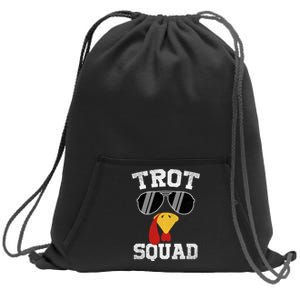 Running Turkey Sunglasses Trot Squad Thanksgiving Sweatshirt Cinch Pack Bag