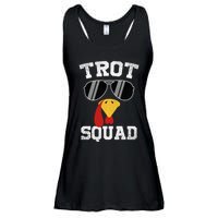 Running Turkey Sunglasses Trot Squad Thanksgiving Ladies Essential Flowy Tank