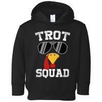 Running Turkey Sunglasses Trot Squad Thanksgiving Toddler Hoodie