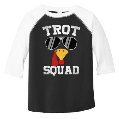 Running Turkey Sunglasses Trot Squad Thanksgiving Toddler Fine Jersey T-Shirt