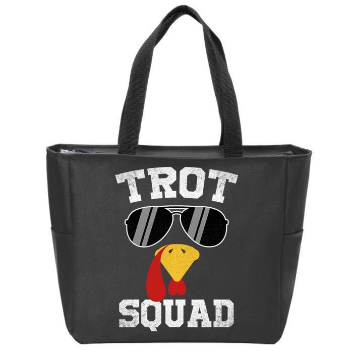 Running Turkey Sunglasses Trot Squad Thanksgiving Zip Tote Bag