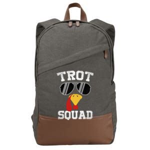 Running Turkey Sunglasses Trot Squad Thanksgiving Cotton Canvas Backpack