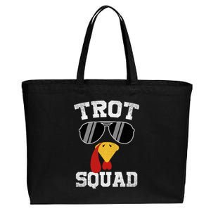 Running Turkey Sunglasses Trot Squad Thanksgiving Cotton Canvas Jumbo Tote