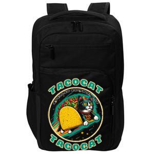 Retro Tacocat Spelled Backward Is Tacocat Funny Cat  Impact Tech Backpack