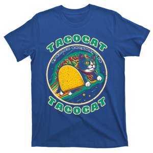 Retro Tacocat Spelled Backward Is Tacocat Funny Cat  T-Shirt