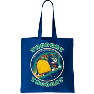 Retro Tacocat Spelled Backward Is Tacocat Funny Cat  Tote Bag