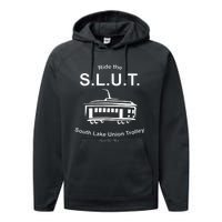 Ride The S.L.U.T. South Lake Union Trolley Seattle Performance Fleece Hoodie