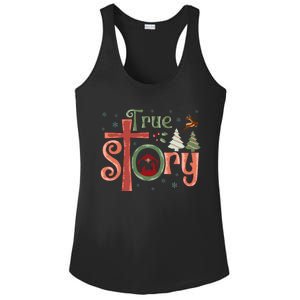 Retro True Story Jesus Christmas Nativity Scene Christian  Ladies PosiCharge Competitor Racerback Tank