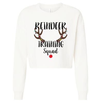 Reindeer Training Squad Cropped Pullover Crew