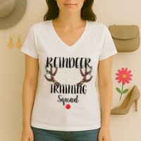 Reindeer Training Squad Women's V-Neck T-Shirt