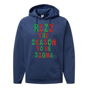 Rizz The Season Funny Gen Alpha Slang Christmas Teacher Performance Fleece Hoodie