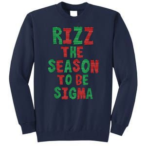 Rizz The Season Funny Gen Alpha Slang Christmas Teacher Tall Sweatshirt