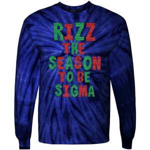 Rizz The Season Funny Gen Alpha Slang Christmas Teacher Tie-Dye Long Sleeve Shirt