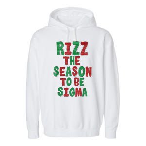 Rizz The Season Funny Gen Alpha Slang Christmas Teacher Garment-Dyed Fleece Hoodie