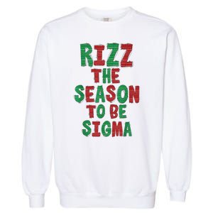 Rizz The Season Funny Gen Alpha Slang Christmas Teacher Garment-Dyed Sweatshirt