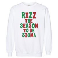 Rizz The Season Funny Gen Alpha Slang Christmas Teacher Garment-Dyed Sweatshirt