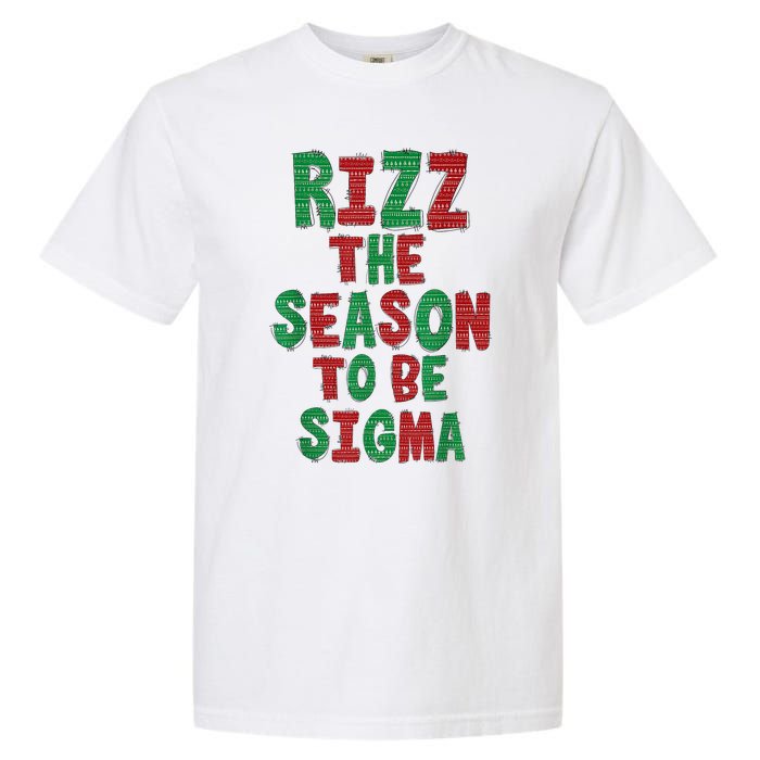 Rizz The Season Funny Gen Alpha Slang Christmas Teacher Garment-Dyed Heavyweight T-Shirt