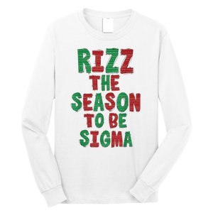 Rizz The Season Funny Gen Alpha Slang Christmas Teacher Long Sleeve Shirt