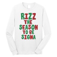 Rizz The Season Funny Gen Alpha Slang Christmas Teacher Long Sleeve Shirt