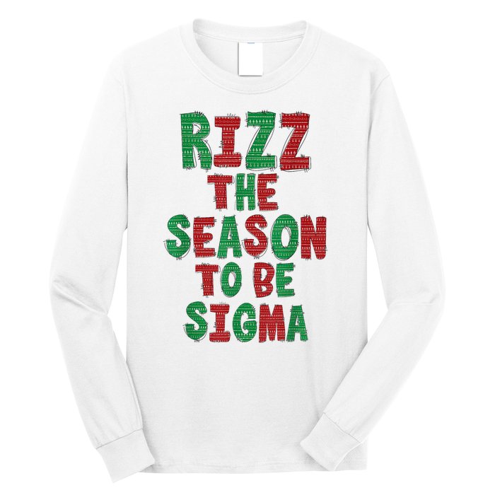 Rizz The Season Funny Gen Alpha Slang Christmas Teacher Long Sleeve Shirt