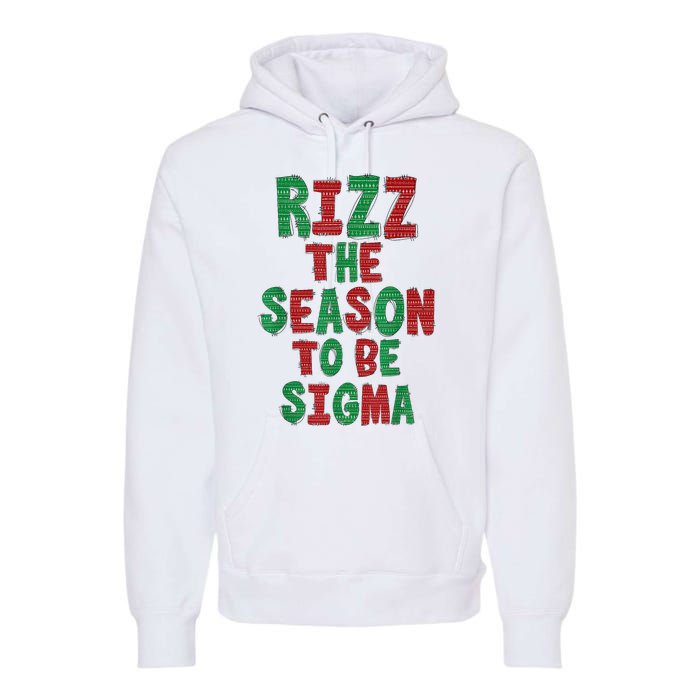 Rizz The Season Funny Gen Alpha Slang Christmas Teacher Premium Hoodie