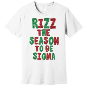 Rizz The Season Funny Gen Alpha Slang Christmas Teacher Premium T-Shirt