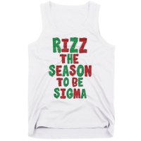 Rizz The Season Funny Gen Alpha Slang Christmas Teacher Tank Top