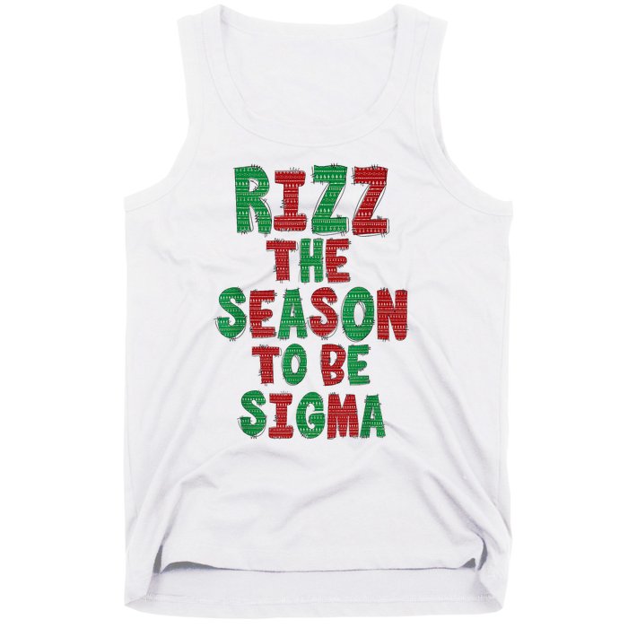 Rizz The Season Funny Gen Alpha Slang Christmas Teacher Tank Top