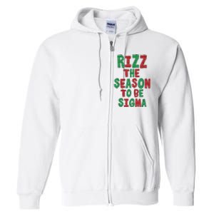 Rizz The Season Funny Gen Alpha Slang Christmas Teacher Full Zip Hoodie