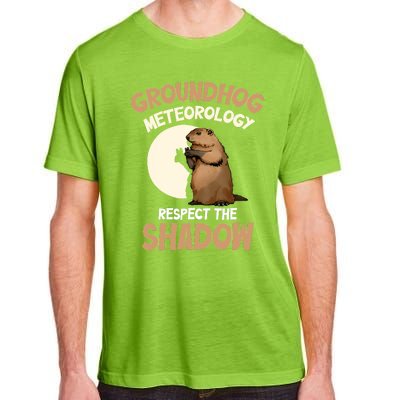 Respect The Shadow Meteorology Funny Groundhog Day Adult ChromaSoft Performance T-Shirt