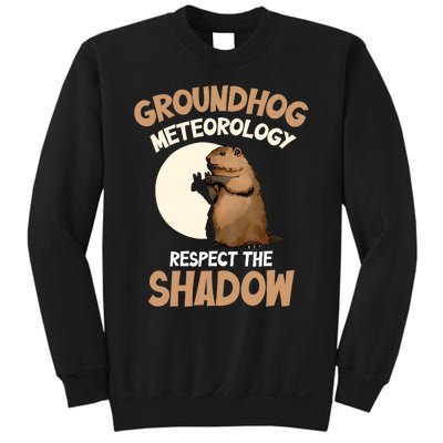 Respect The Shadow Meteorology Funny Groundhog Day Sweatshirt