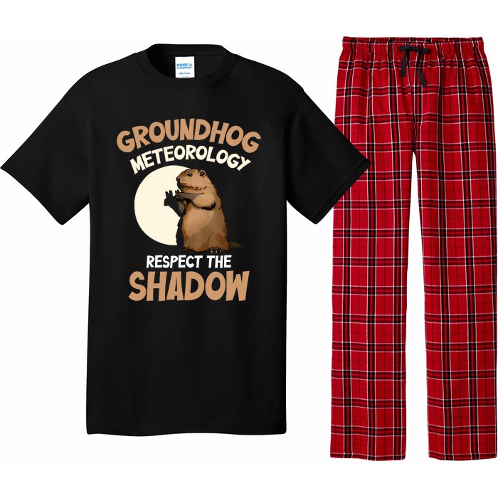 Respect The Shadow Meteorology Funny Groundhog Day Pajama Set