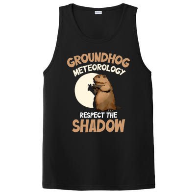 Respect The Shadow Meteorology Funny Groundhog Day PosiCharge Competitor Tank